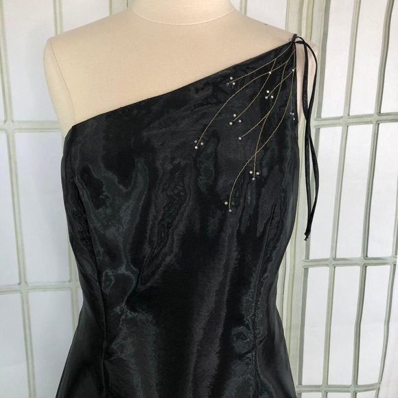 Night Scene One Shoulder Evening Dress Sz15 16 Fit - Picture 5 of 7